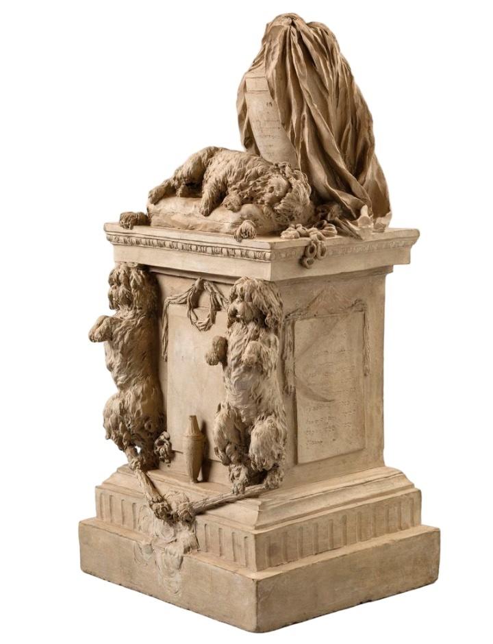 Claude Michel dit Clodion, Mausolée de Ninette, vers 1770. Terre cuite, 38 x 18 x 16 cm. Nancy, palais des ducs de Lorraine - Musée lorrain, dépôt du musée du Louvre.