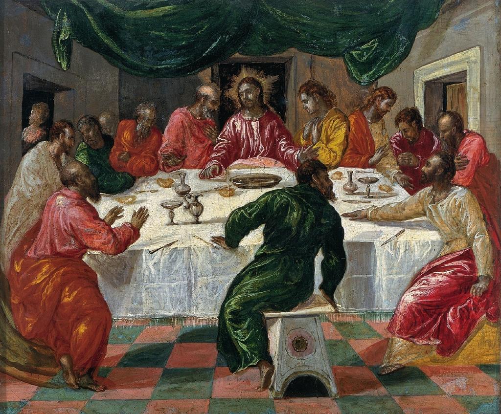 La Cène (Le Dernier Repas du Christ), 1568-1570. Huile sur panneau, 41,5 x 51 cm. Bologne, Pinacoteca Nazionale.