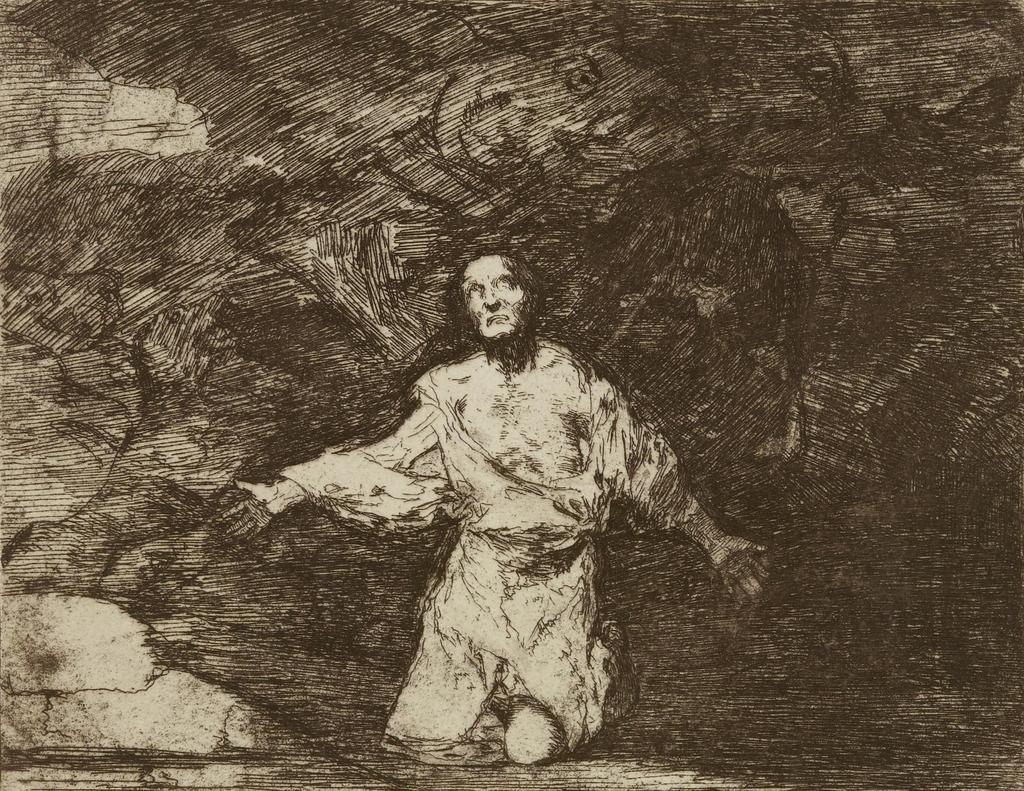 Francisco de Goya, « Les Désastres de la guerre », planche 1 : Tristes pressentiments de ce qui doit arriver, entre 1862 et 1863. Détail. Eau-forte, burin et brunissoir. Paris, Bibliothèque nationale de France. 