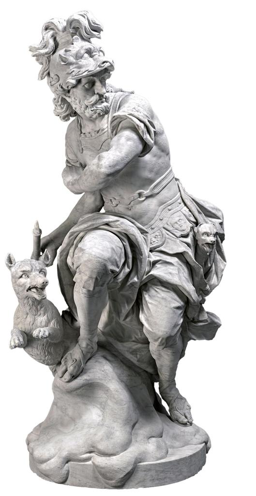 François Gaspard Adam et Sigisbert François Michel, Mars, 1764. Marbre, 183 x 92 x 96 cm. Potsdam, Stiftung Preußische Schlösser und Gärten Berlin-Brandenburg, Skulpturensammlung.