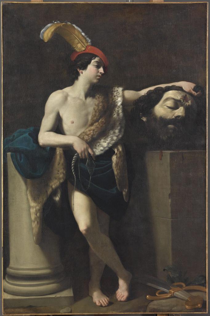 Guido Reni (1575-1642), David tenant la tête de Goliath, 1604-1606. Huile sur toile, 220 x 145 cm. Paris, département des Peintures du musée du Louvre.
