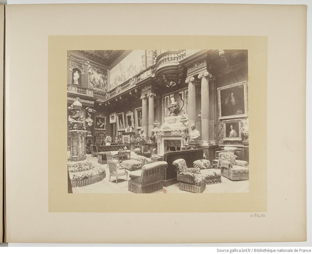 Le Grand Hall de Ferrières, vers 1890. Paris, Bibliothèque nationale de France. 