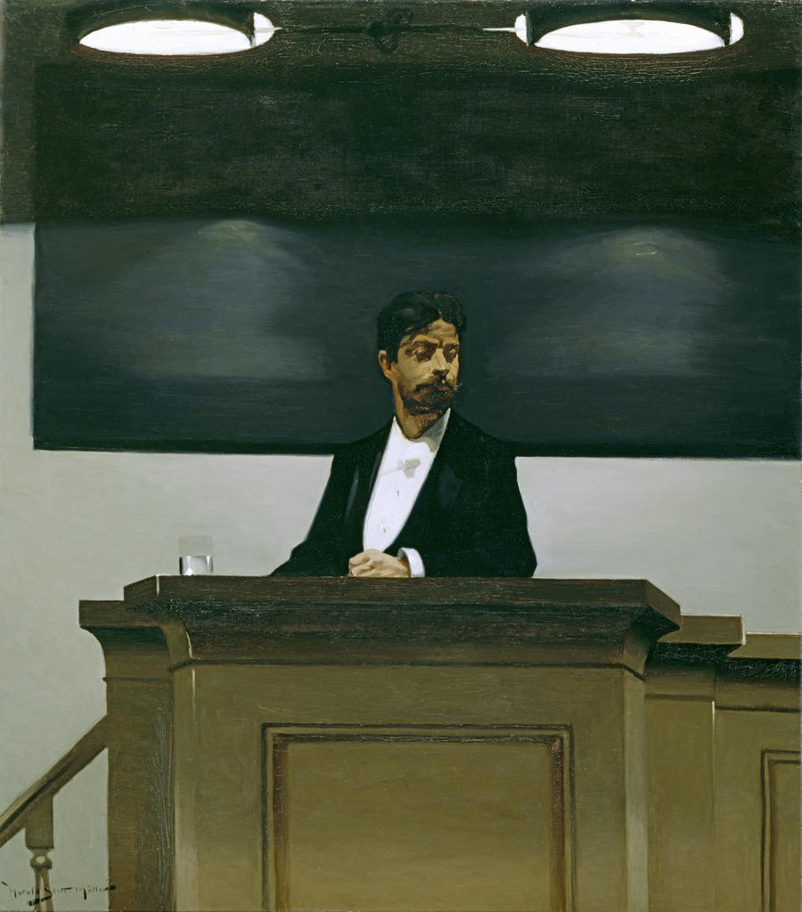 Harald Slott-Møller, Georg Brandes à la tribune de l’université de Copenhague, 1889. Huile sur toile, 92,1 x 81 cm. Detroit, Detroit Institute of Arts.