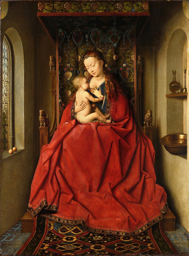 Jan van Eyck, La Vierge et l’Enfant dit Vierge de Lucques, vers 1437 (?). Panneau de chêne, 65,7 x 49,6 cm. Francfort, Städel Museum.
