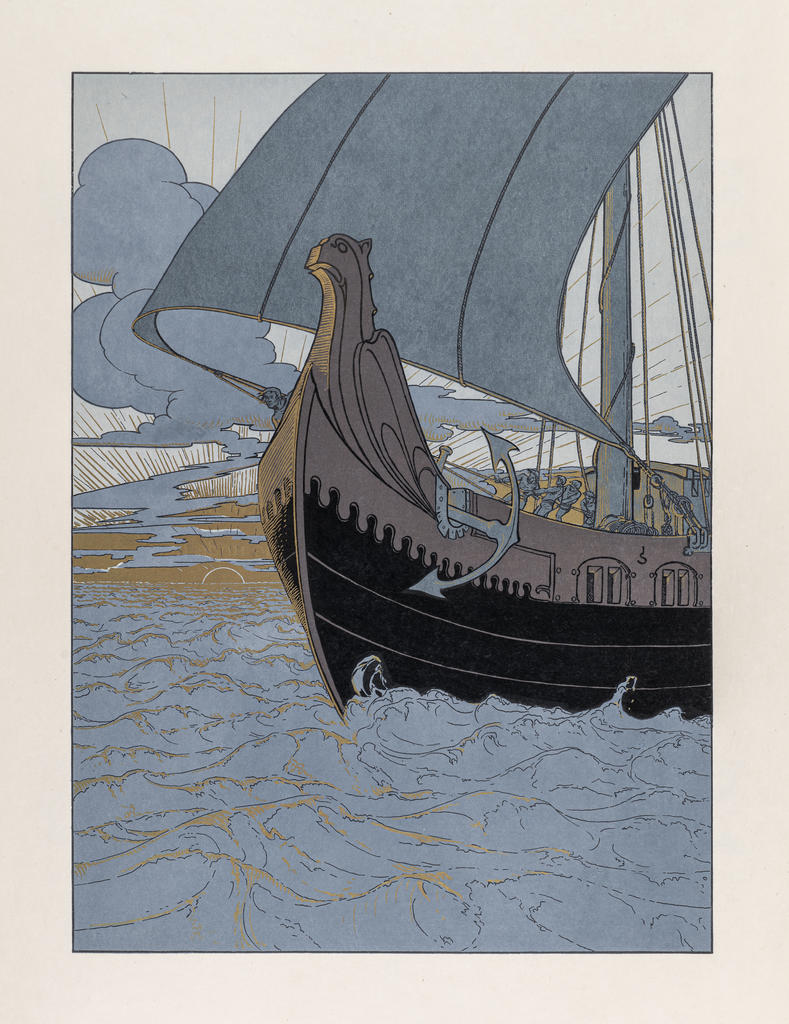 Joseph Sattler (1867-1931), Die Nibelunge (orthographe de l’époque), 1898, Berlin, Verlag von J.A. Stargardt, Strasbourg, bibliothèque des Musées.