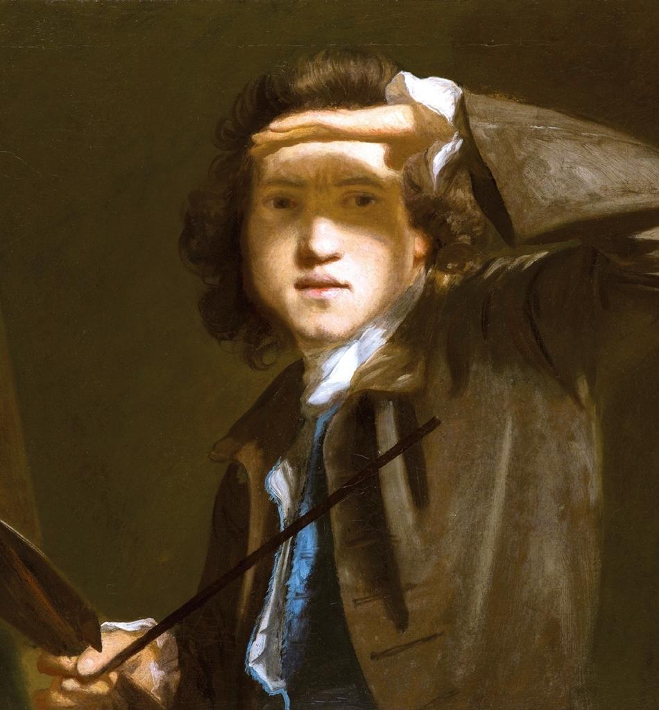 Joshua Reynolds, Autoportrait (détail), vers 1747-1749. Londres, National Portrait Gallery.