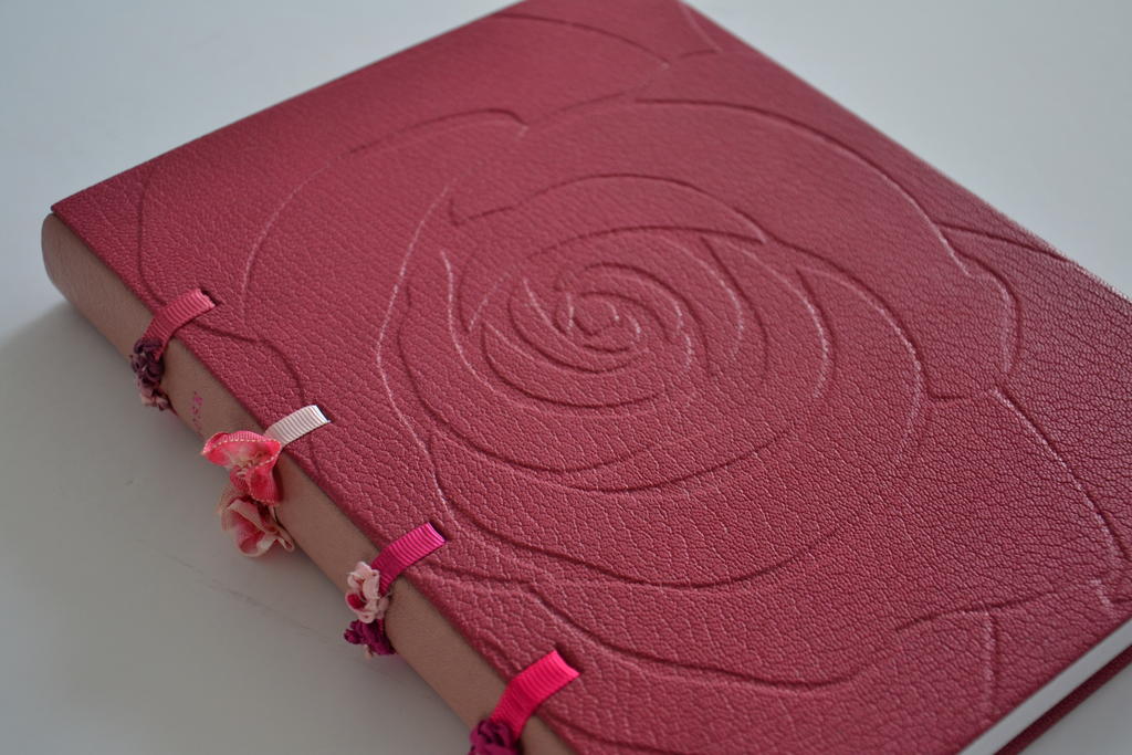 A. Mollard-Desfour et B. Cerquiglini, Le Rose. Le dictionnaire des mots et expressions de couleur. XXe-XXIe siècle, CNRS éditions, 2002. Reliure à plats rapportés et passure en carton décorative. 