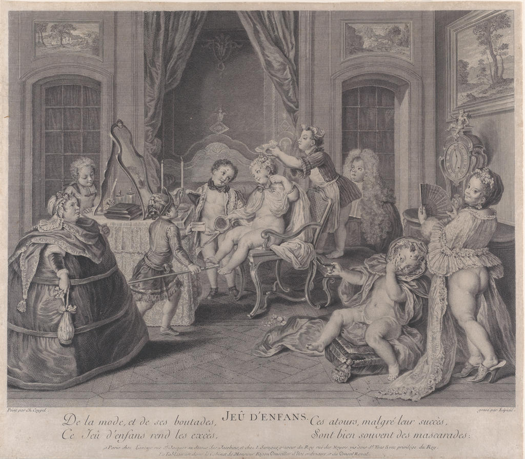 François-Bernard Lépicié (1698-1755), d’après Charles-Antoine Coypel (1694-1752), Jeux d’enfants, 1731. Eau-forte et burin, 43,5 x 49,7 cm. New York, The Metropolitan Museum of Art.