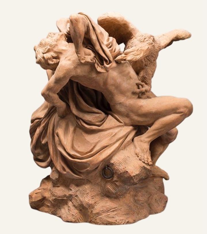 Nicolas Sébastien Adam, Prométhée déchiré par un aigle, vers 1738. Terre cuite, 46 x 35 x 25 cm. Nancy, palais des ducs de Lorraine - Musée lorrain.