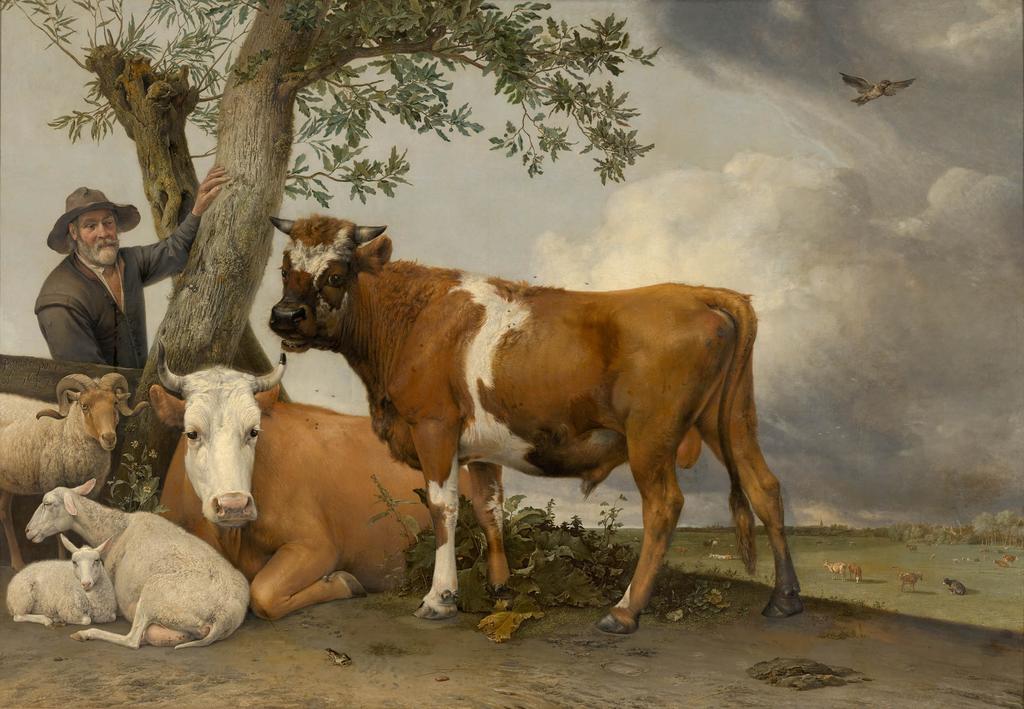 Paulus Potter, Le Taureau, 1647. Huile sur toile, 235,5 x 339 cm. La Haye, Mauritshuis.