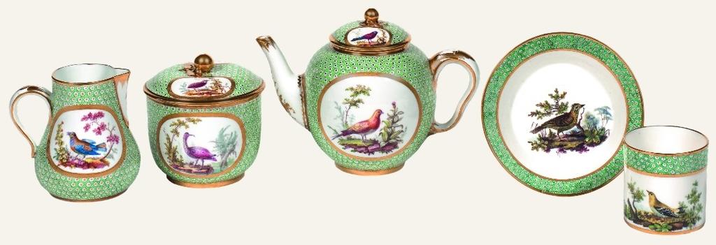 Pièces du service Buffon, ­Manufacture royale de Sèvres, 1784, 1785, 1787 et 1792. Porcelaine tendre et dure. 