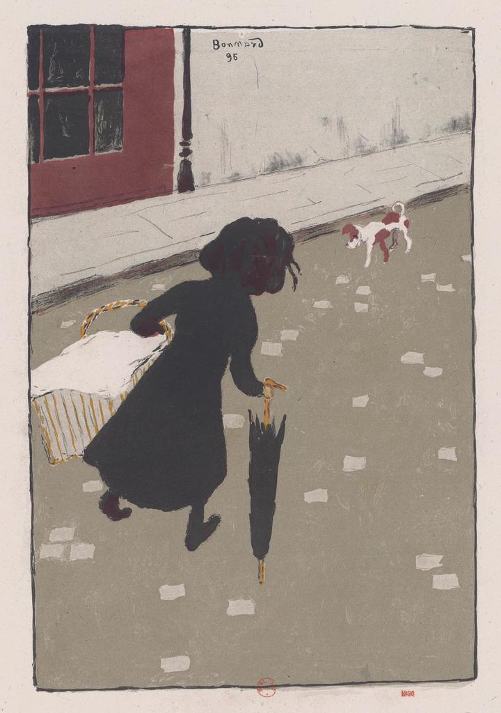 Pierre Bonnard (1867-1947), La Petite Blanchisseuse, planche publiée dans l’Album des peintres-graveurs, 1896. Lithographie en couleurs, 43,7 x 32,2 cm. Paris, BnF, département des Estampes et de la Photographie.