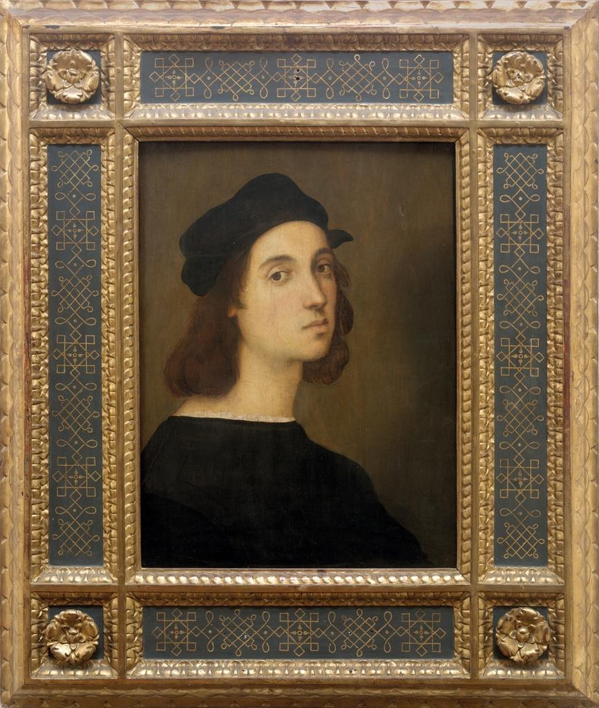 Raphaël, Autoportrait, vers 1505-1506. Huile sur peuplier, 47,5 x 33 cm. Florence, galerie des Offices.