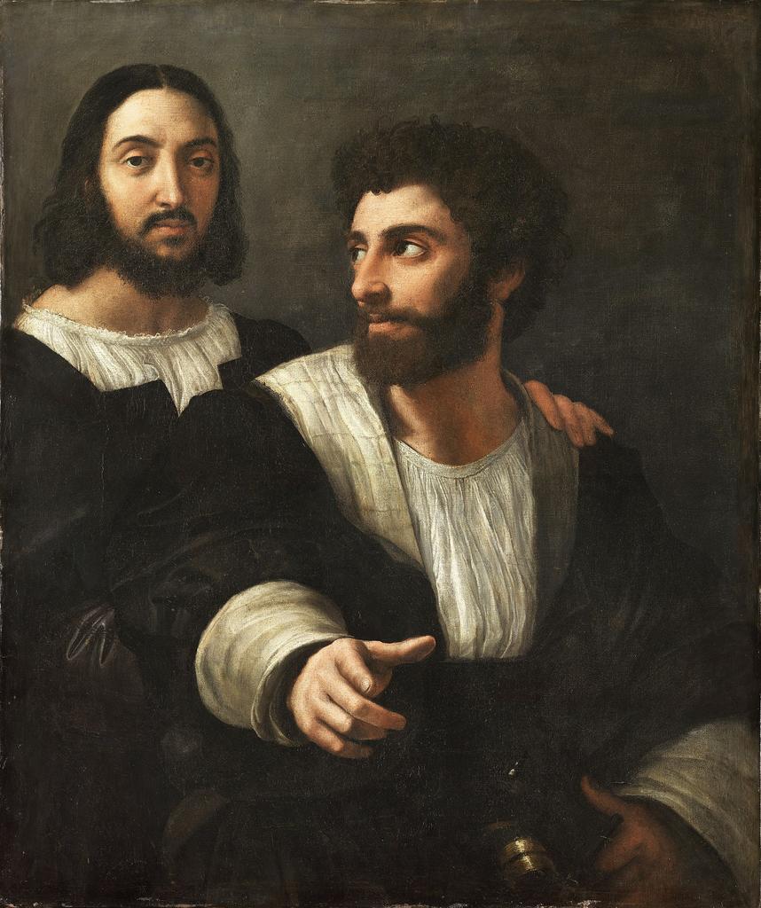 Raphaël, Autoportrait avec Giulio Romano, vers 1519-1520. Huile sur toile, 99 x 83 cm. Paris, musée du Louvre.