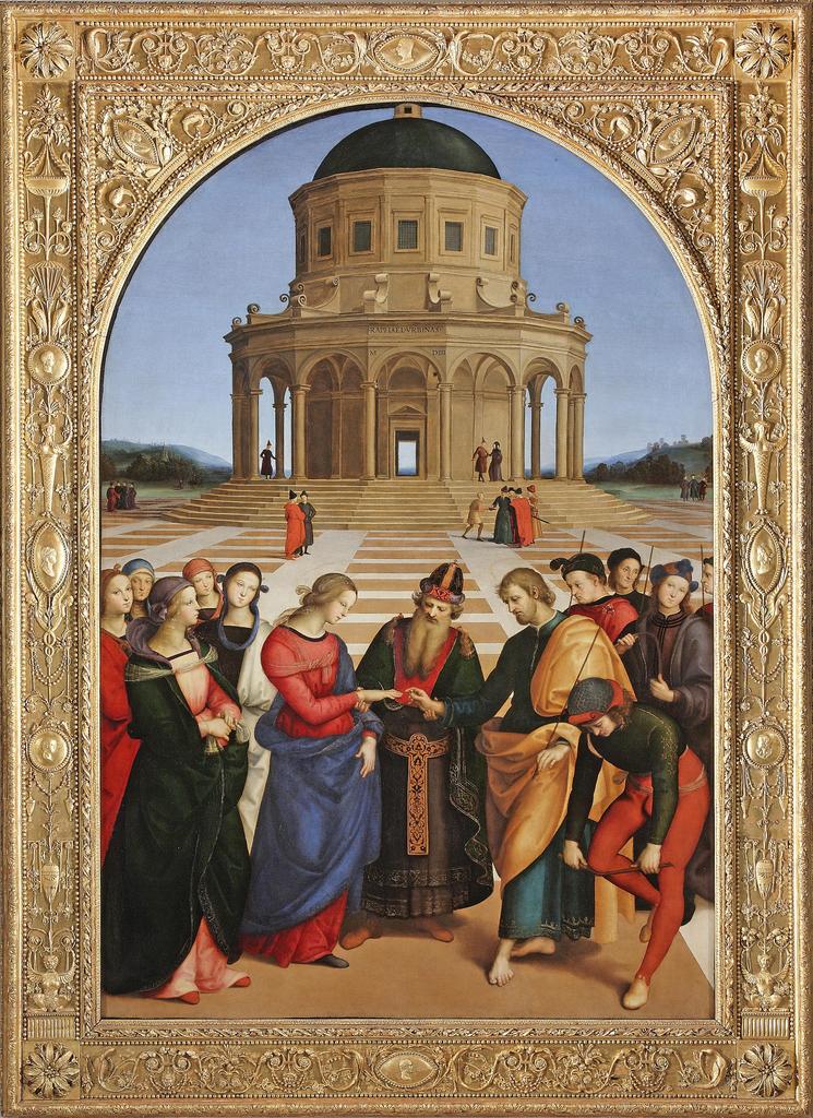 Raffaello Sanzio dit Raphaël (1483-1520), Le Mariage de la Vierge, 1504. Huile sur toile, 170 x 118 cm. 