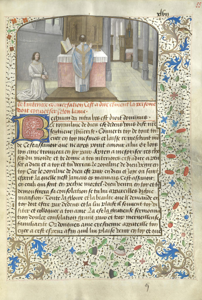 Ms. 9272-76, f. 55r°, exemplaire de Marguerite d’York, ca 1475, 27,5 x 38,7 cm.