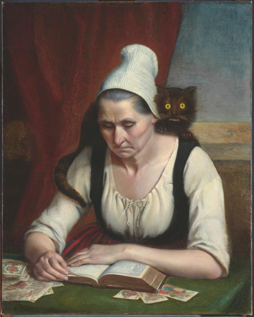 Clémentine Dondey (1813-1902), Devineresse étudiant un livre de nécromancie, 1847. Huile sur toile, 98,5 x 82,2 cm. Dijon, musée des Beaux-Arts.