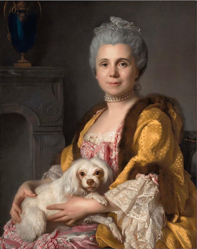 Joseph Siffred Duplessis (1725-1802), Portrait d’Élisabeth Fréret d’Héricourt. Huile sur toile, 81,2 x 64,7 cm. Kansas City, Nelson Atkins Museum.