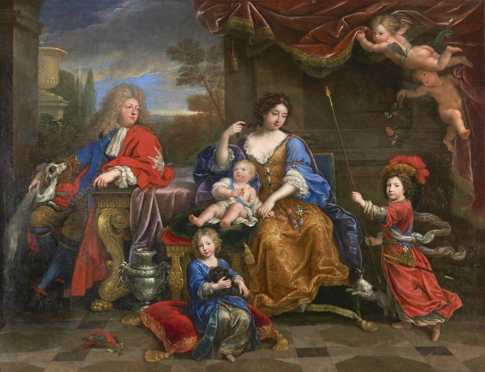 Pierre Mignard (1612-1695), La Famille du Grand Dauphin, 1687. Huile sur toile, 232 x 304 cm. Versailles, muséenational des châteaux de Versailles et de Trianon (dépôt du musée du Louvre, département des Peintures). 
