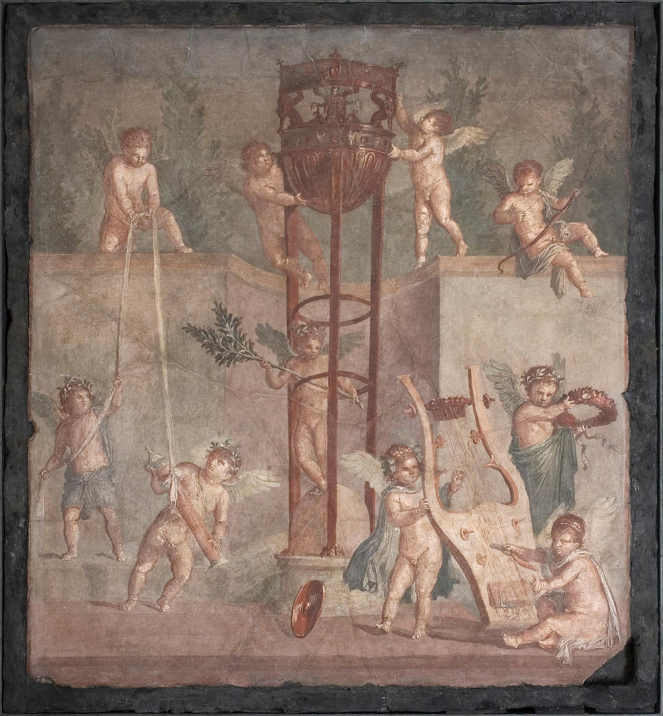 Pinax (tableau) aux amours. Ier siècle avant notre ère. Parc archéologique d’Herculanum.