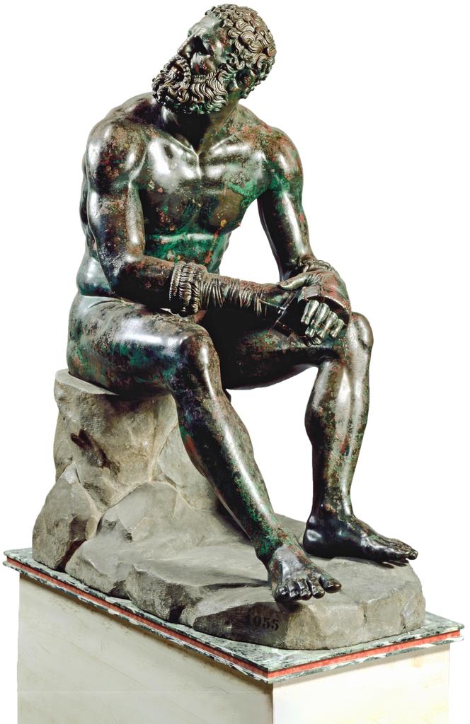Pugiliste des thermes. Moulage d’une statue en bronze grecque datée de la seconde moitié du IVe siècle avant notre ère et attribuée à Lysippe. Rome, musée national romain.