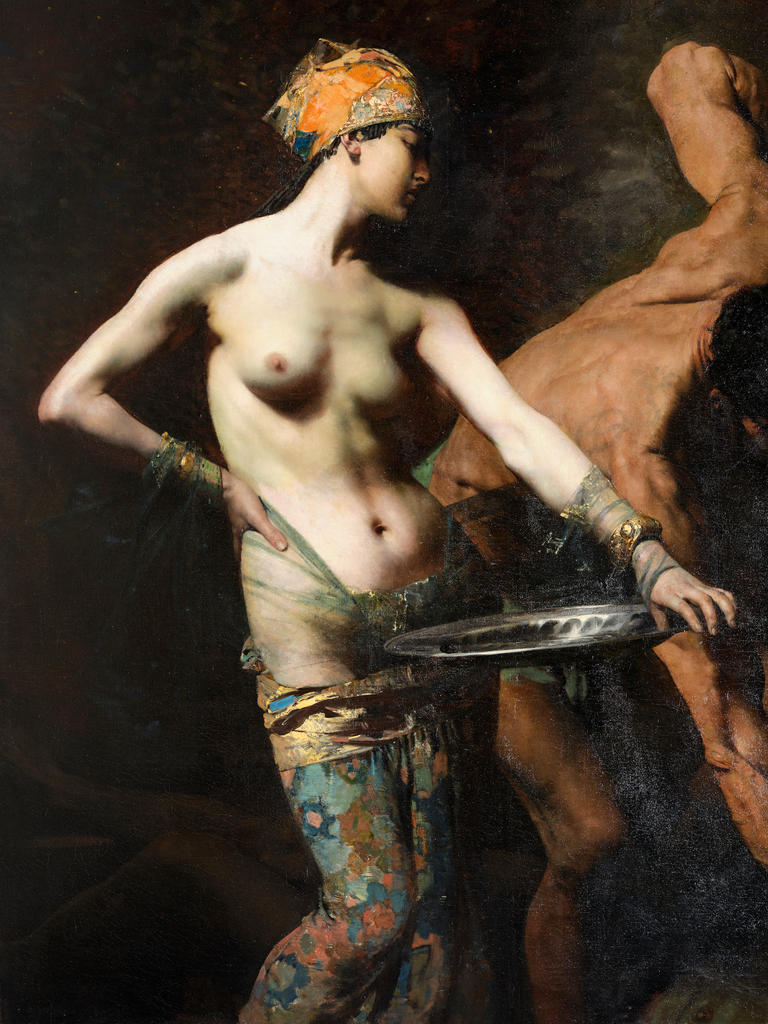 Aimé Morot (1850-1913), grand prix de Rome de 1874, Salomé (détail), 1880. Huile sur toile, 220 x 195 cm. Paris, Académie des beaux-arts, collection musée de Caen.