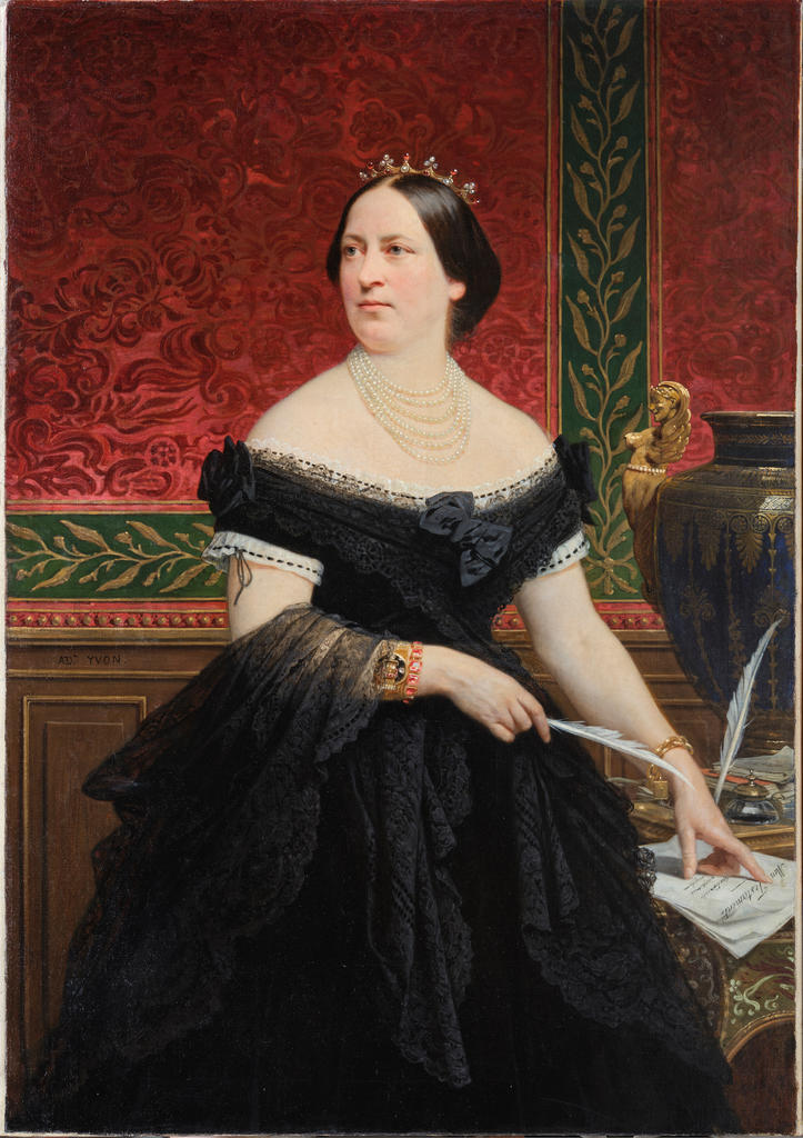 Adolphe Yvon (1817-1893), Portrait de la comtesse de Caen, 1875. Huile sur toile, 189 x 137 cm. Paris, Académie des beaux-arts, collection musée de Caen.
