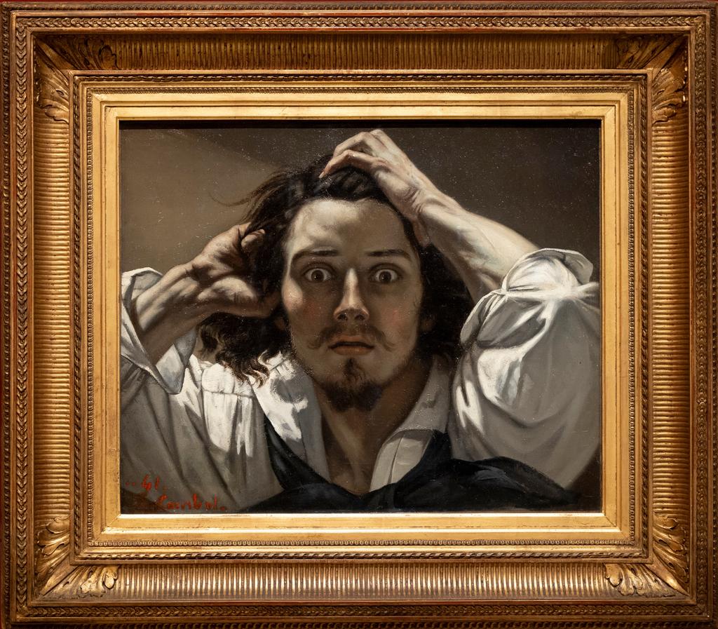 Gustave Courbet (1819-1877), Autoportrait de l'artiste, dit aussi Désespoir, ou encore Le Désespéré, vers 1844-1845. Huile sur toile, 44 x 54 cm. Prêt de longue durée de Qatar Museums, 2025.