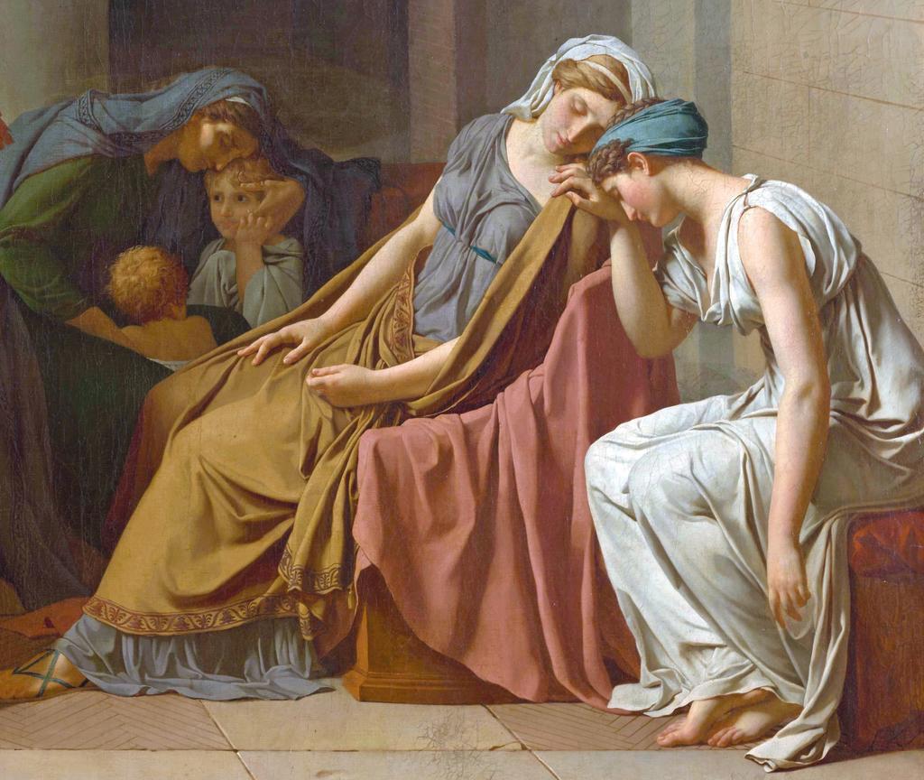 Jacques Louis David, Le Serment des Horaces (détail), signé et daté 1784. Huile sur toile, 330 x 425 cm. Paris, musée du Louvre.