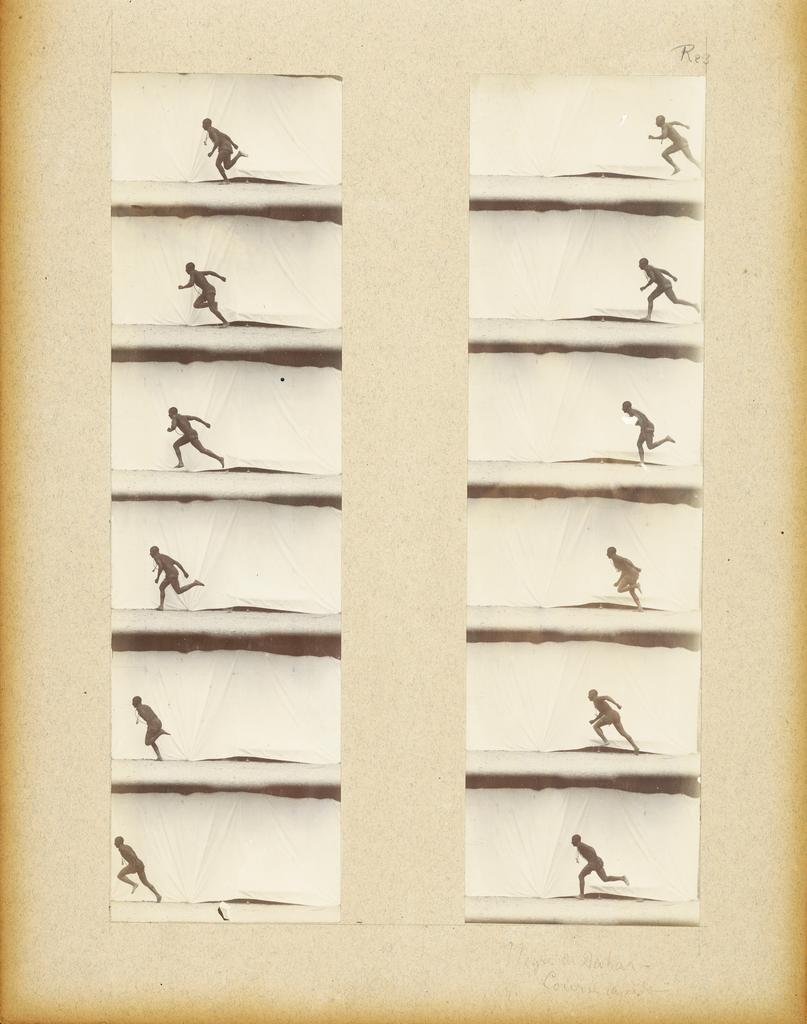 Laboratoire d’Étienne-Jules Marey. Course rapide. Chronophotographie sur bande mobile : aristotype à partir d’un négatif sur film celluloïd, 1895. 
