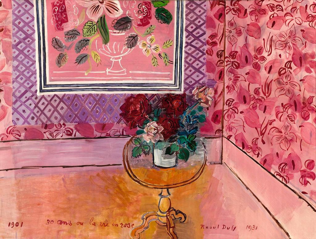 Raoul Dufy (1877-1953), 30 ans ou la Vie en rose, 1931. Huile sur toile, 98 x 128 cm. Paris, musée d’Art moderne de la Ville de Paris, don Mathilde Amos, 1955.