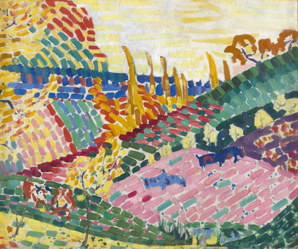 Robert Delaunay (1885-1941), Paysage aux vaches, 1906. Huile sur toile, 50 x 61 cm. Paris, musée d’Art moderne de Paris.