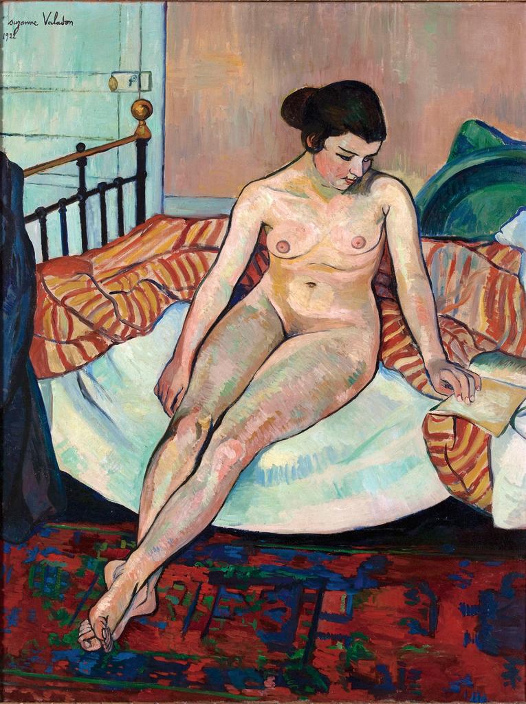 Suzanne Valadon (1865-1938), Nu à la couverture rayée, 1922. Huile sur toile, 104 x 79 cm. Paris, musée d’Art moderne de Paris.