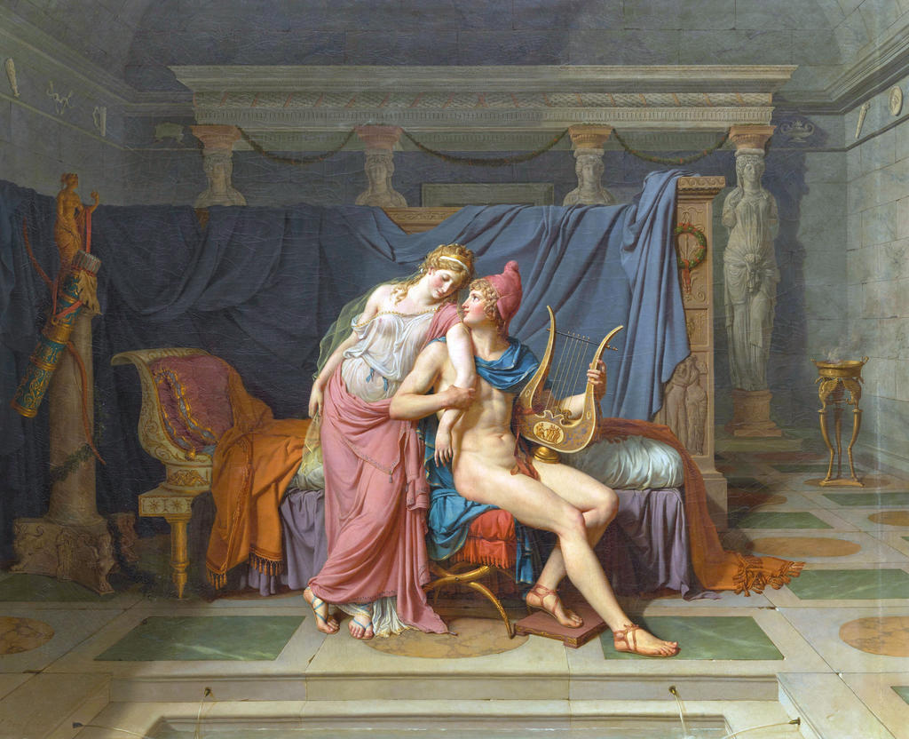 Jacques-Louis David, Les Amours de Pâris et d’Hélène, 1789. Huile sur toile, 146 x 181 cm. Paris, musée du Louvre.