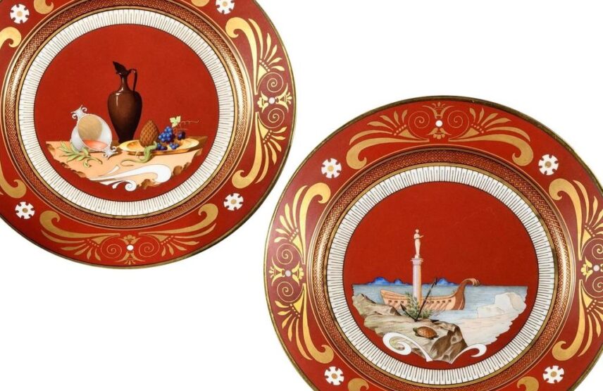 Sèvres, vers 1856. Porcelaine, marquées S. 52 en vert, N couronné en rouge. D. 24 cm. Vente Fontainebleau, Osenat, 22 juin 2025. Estimé : 10 000/18 000 €. Préempté pour 27 100 € (frais inclus) par le musée d'Orsay.