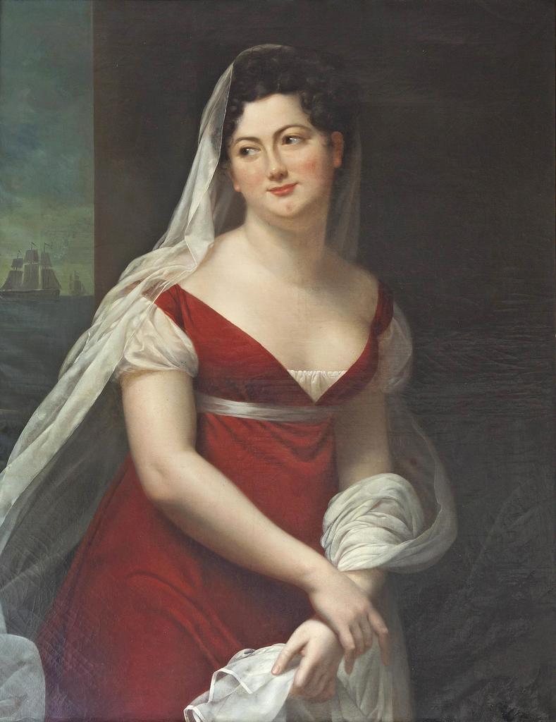 Adèle de Romance (1769-1846), Portrait d’Émilie Leverd (1788-1843), Salon de 1808. Huile sur toile, 104,5 x 81 cm. Paris, collections de la Comédie-Française. 