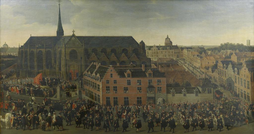 Antoon Sallaert (1594-1650), L’infante Isabelle abattant l’oiseau au concours de tir des arbalétriers de Notre-Dame, le 15 mai 1615 au Sablon à Bruxelles, 1616-1621. Huile sur toile, 180 x 340 cm. Bruxelles, Musées royaux des Beaux-Arts de Belgique. 