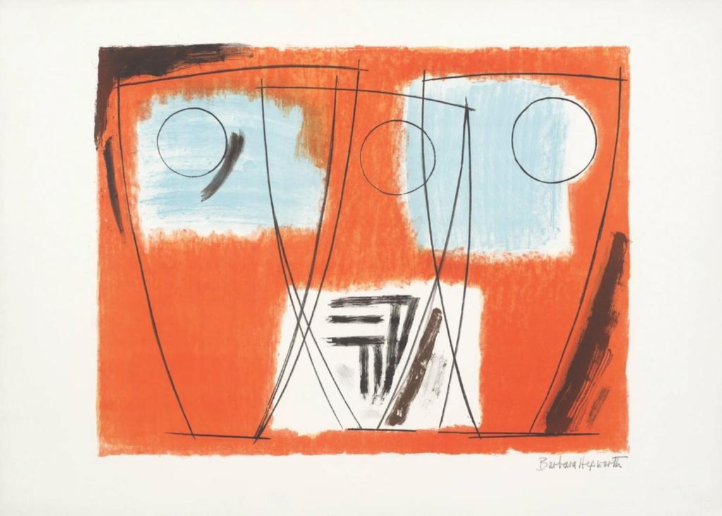 Barbara Hepworth (1903-1975), Trois Formes, 1969. Lithographie originale sur papier, 55 x 70 cm. Wakefield Council Permanent Art Collection (The Hepworth Wakefield). 