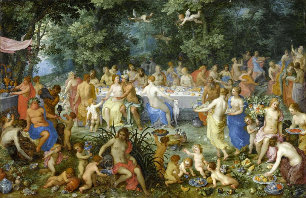 Hendrick van Balen (1573/1575-1632) et Jan Brueghel l’Ancien (1568-1625), Les Noces de Thétis et de Pélée avec Apollon et le concert des Muses, vers 1618. Huile sur cuivre, 77 x 104 cm. Paris, musée du Louvre, département des Peintures. 