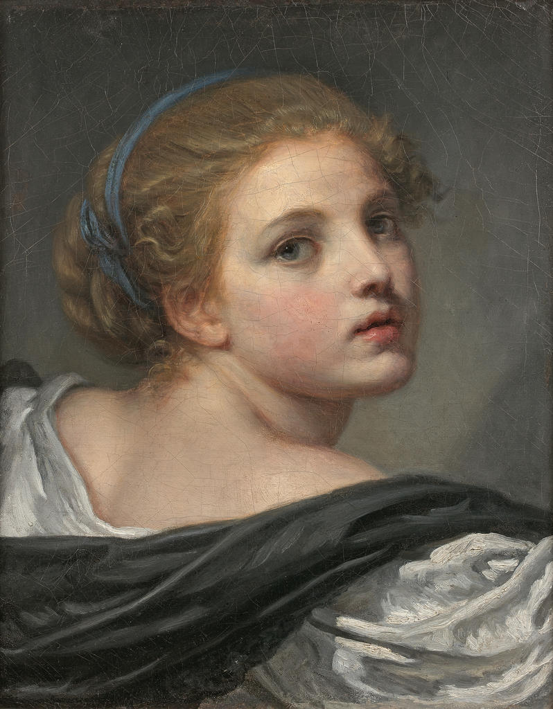 Jean-Baptiste Greuze (1725-1805), Portrait de jeune fille au ruban bleu. Huile sur toile, 42 x 34,3 cm. Vente Cannes, Pichon & Noudel-Deniau, 14 octobre 2025. Expert : Cabinet Turquin. Estimé : 120 000/150 000 €. Adjugé : 156 000 € (frais inclus).
