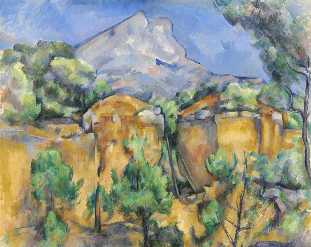 Paul Cezanne, La montagne Sainte-Victoire vue de la carrière de Bibémus, vers 1895-1899. Huile sur toile, 65 x 83,1 cm. Baltimore Museum of Art.