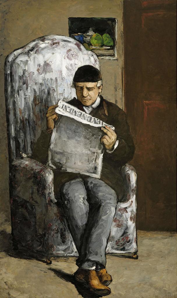 Paul Cezanne, Le Père de l’artiste lisant L’Événement, 1866. Huile sur toile, 198,5 x 119,3 cm. Washington, National Gallery of Art. 