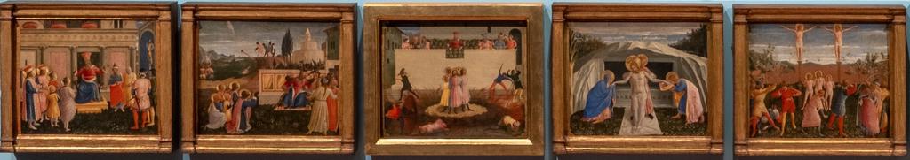 Reconstitution du Retable de San Marco, détail de la prédelle.