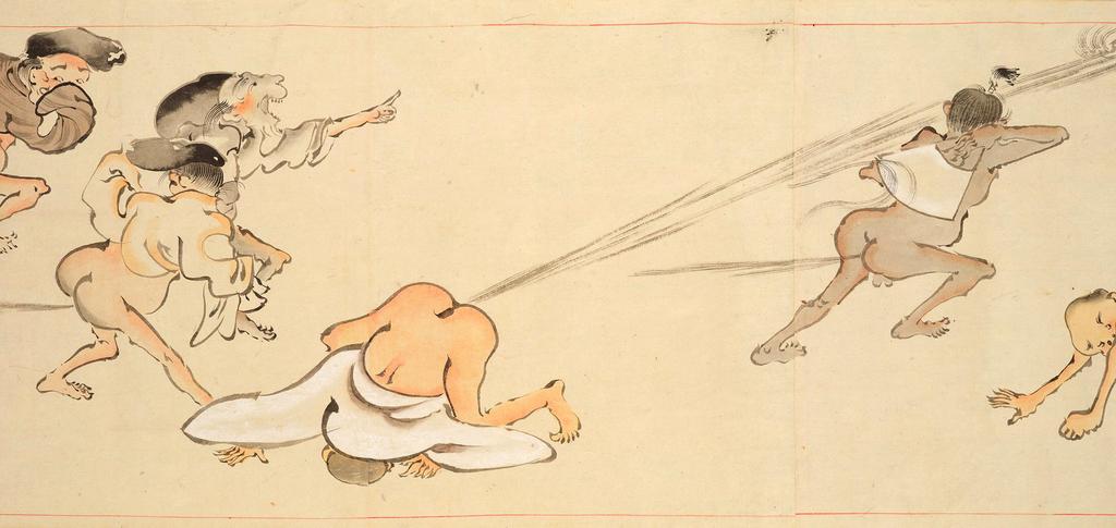 Anonyme, Concours de pets (Kachie), XIXe siècle. Paris, musée Guimet. 