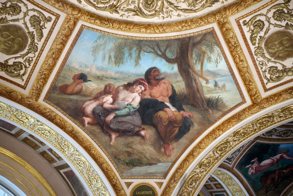 Détail du décor d'Eugène Delacroix dans la bibliothèque de l'Assemblée nationale.