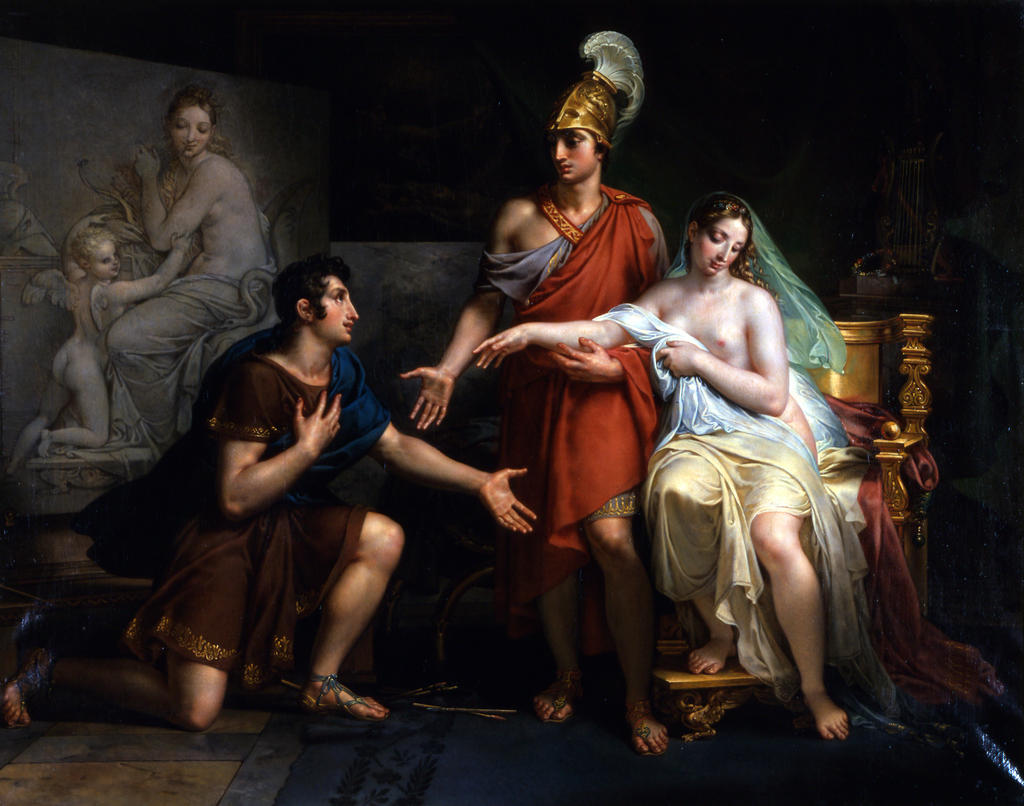 Charles Meynier (1768-1832), Alexandre Le Grand cédant Campaspe à Apelle, 1822. Huile sur toile, 24,5 x 32,2 cm. Rennes, musée des Beaux-Arts.