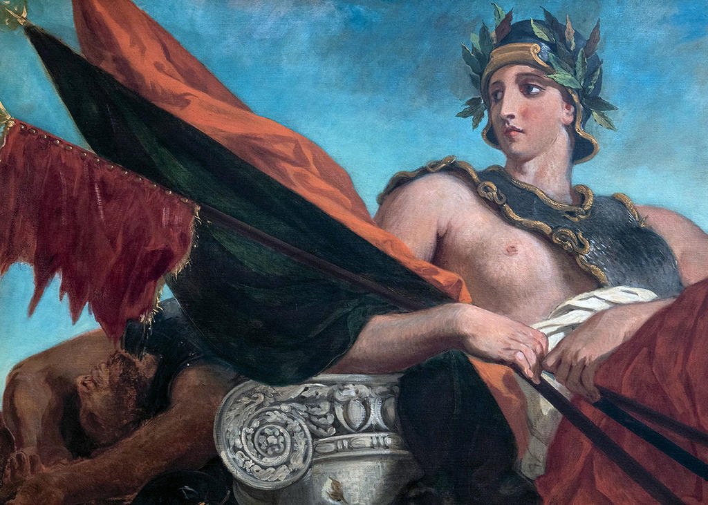 Détail du décor d'Eugène Delacroix dans le livre des éditions Hazan : Delacroix à l’Assemblée nationale.