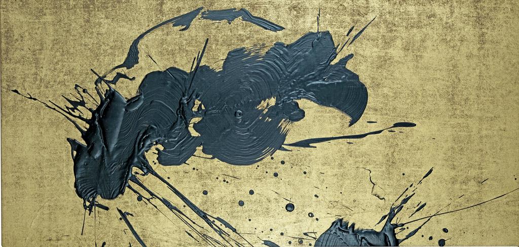 Fabienne Verdier, Couronne d’épines du Christ des Douleurs d’après Simon Marmion (1460-1470), 2011. Acrylique et technique mixte sur toile, 60 x 125 cm.