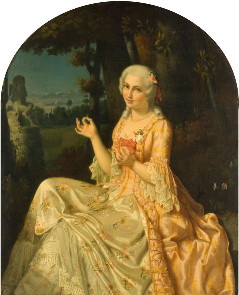 Ferdinand Birotheau (1819-1892), Le Secret de la marguerite : il m’aime, vers 1850. Huile sur toile, 81,5 x 65,5 cm. Rennes, musée des Beaux-Arts.