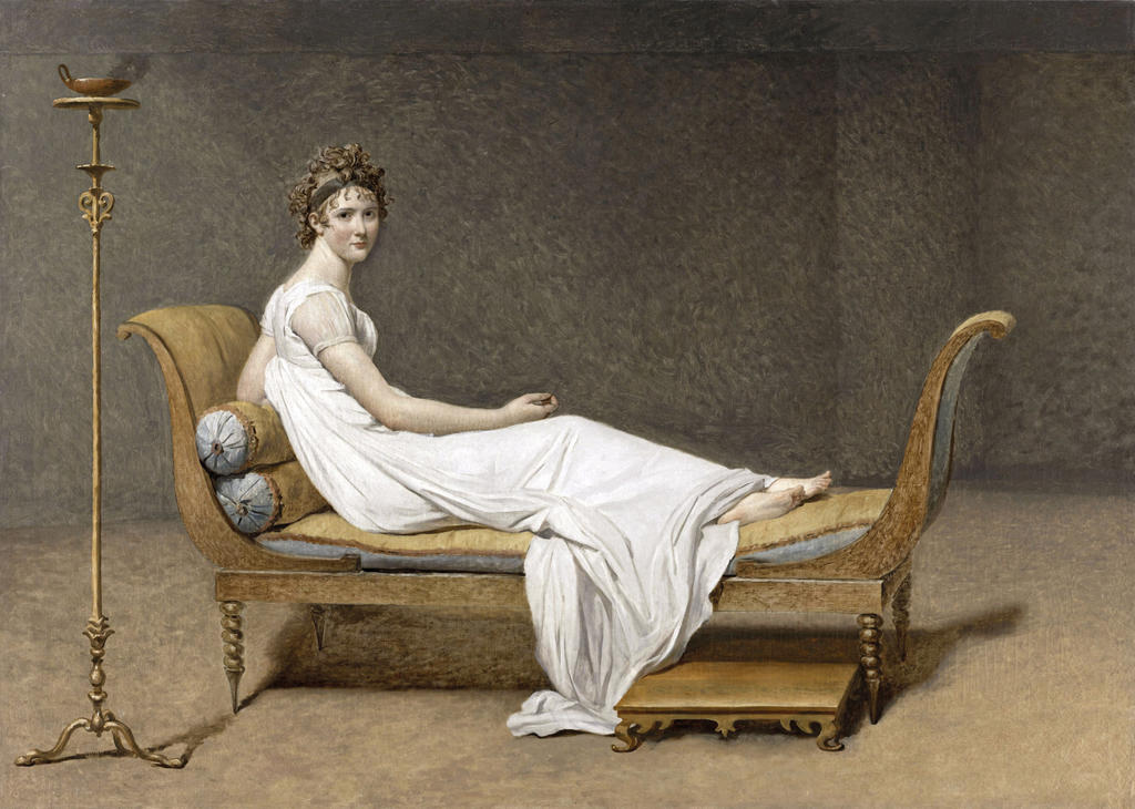Jacques-Louis David, Juliette Récamier, née Bernard (1777-1849), 1800. Huile sur toile (inachevée), 174 x 224 cm. Paris, musée du Louvre.
